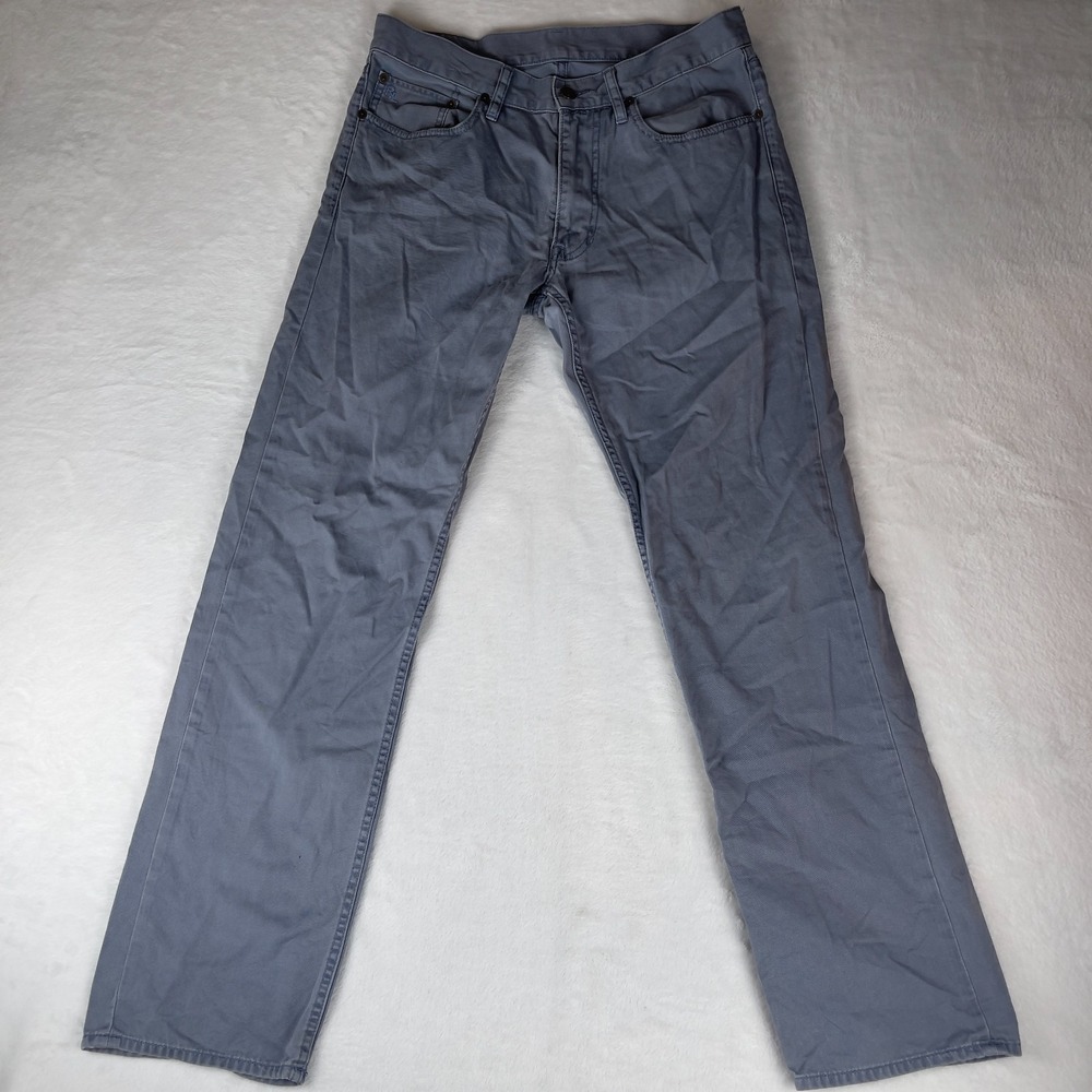 Polo Ralph Lauren Chino Pants Mens 32/32 Gray Solid Cotton Straight Leg Mid Rise